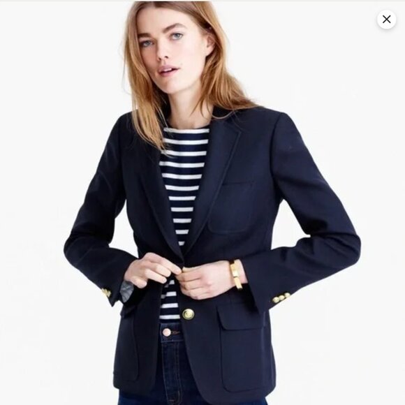 J. Crew Rhodes 100% Italian Wool Blazer Office Career Preppy | Darkest Navy | 4 - Picture 1 of 16